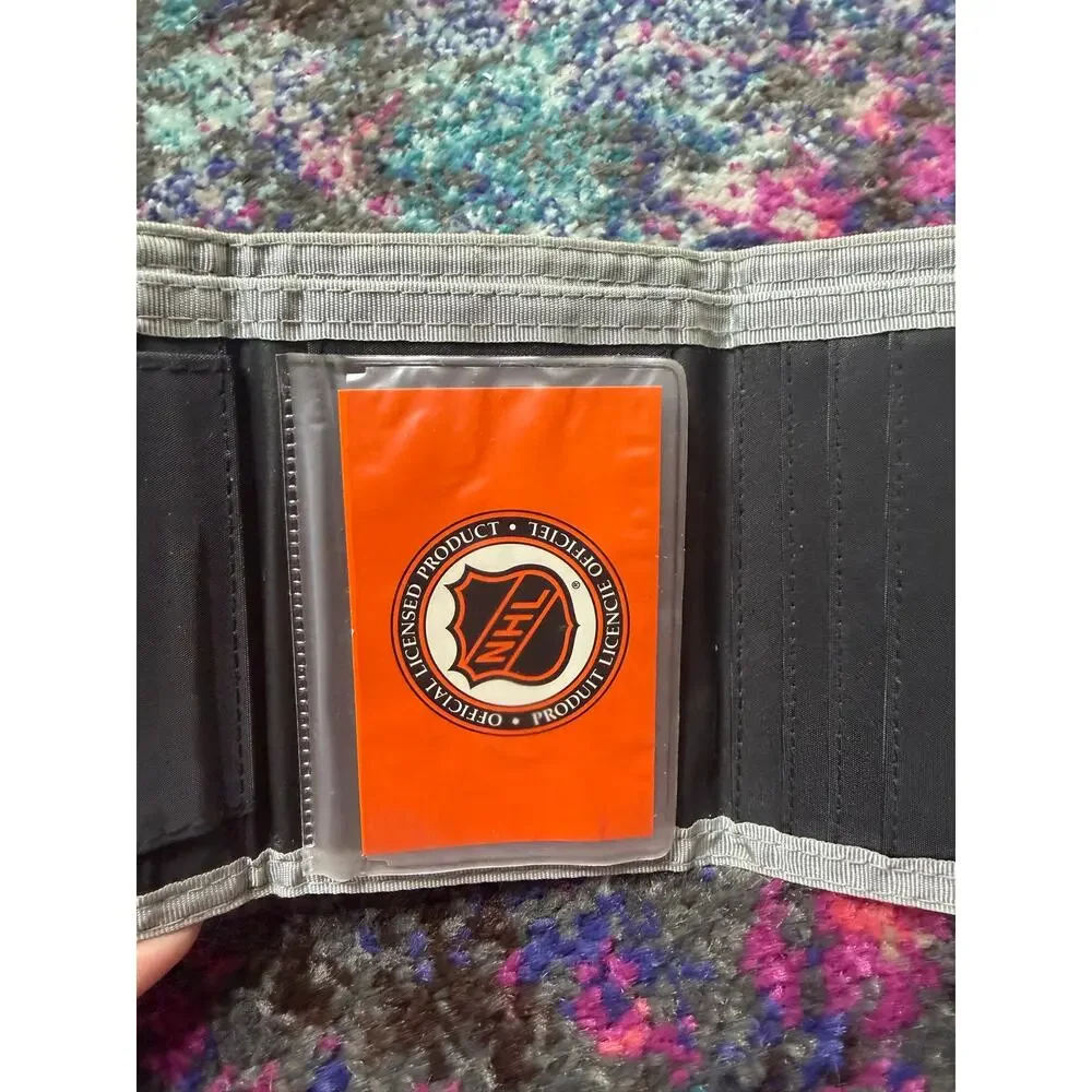 NHL Anaheim Ducks Tri-fold Wallet Black Nylon with Official Logo